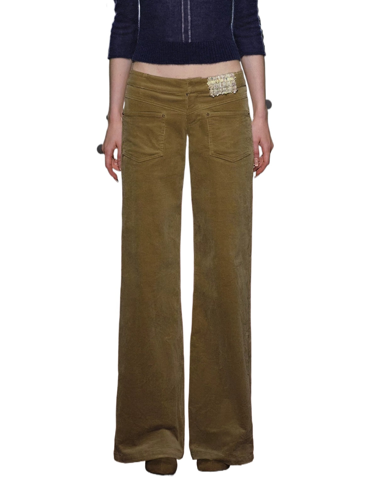 Corduroy Low Rise Wide Leg Pants
