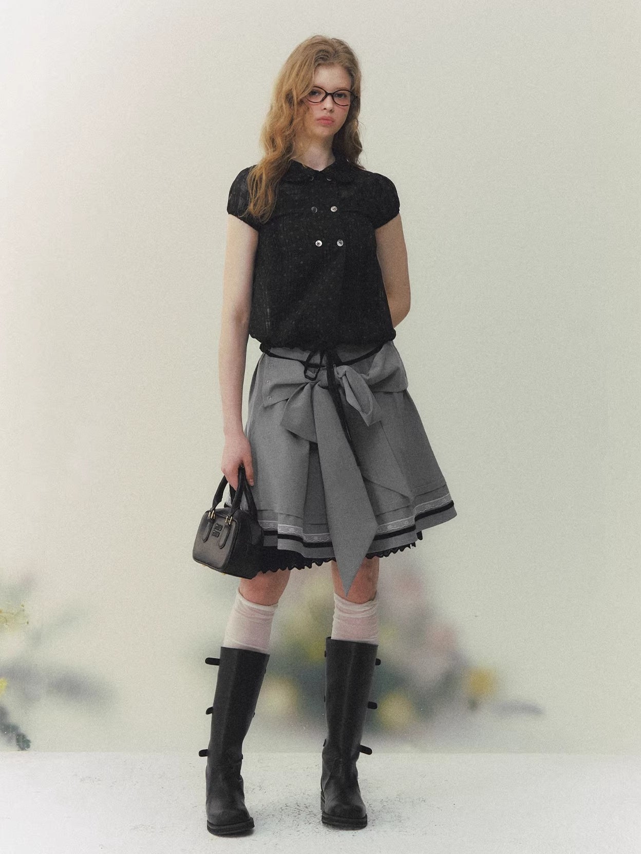 Lace Floral Doll Collar Shirt