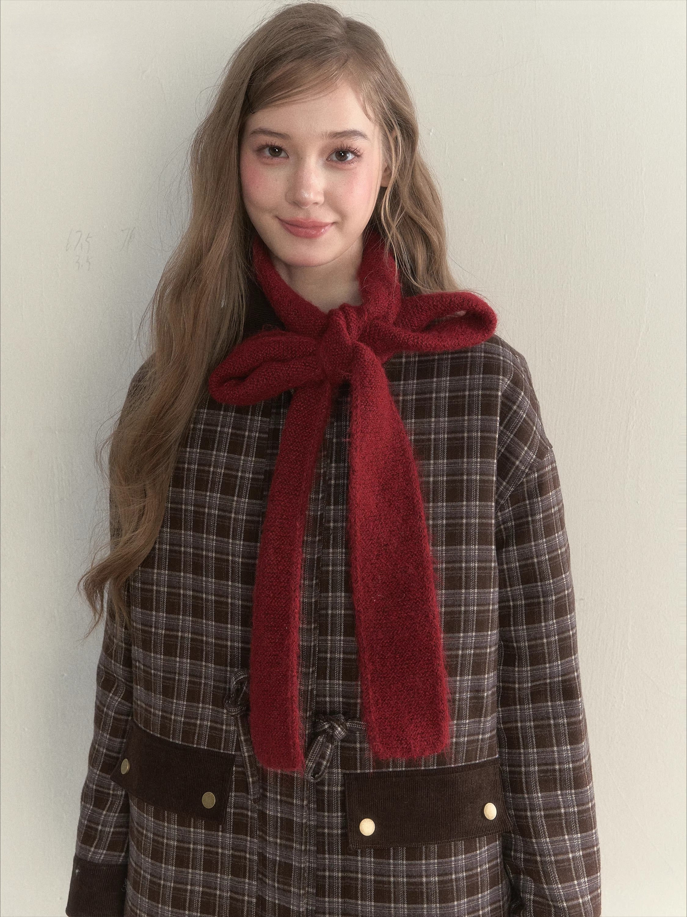 Retro Knit Ribbon Scarf