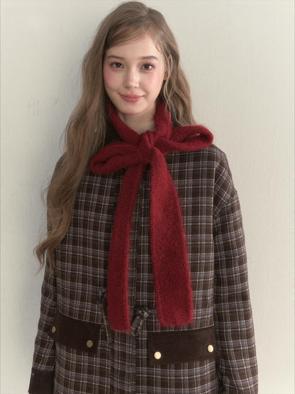 Retro Knit Ribbon Scarf