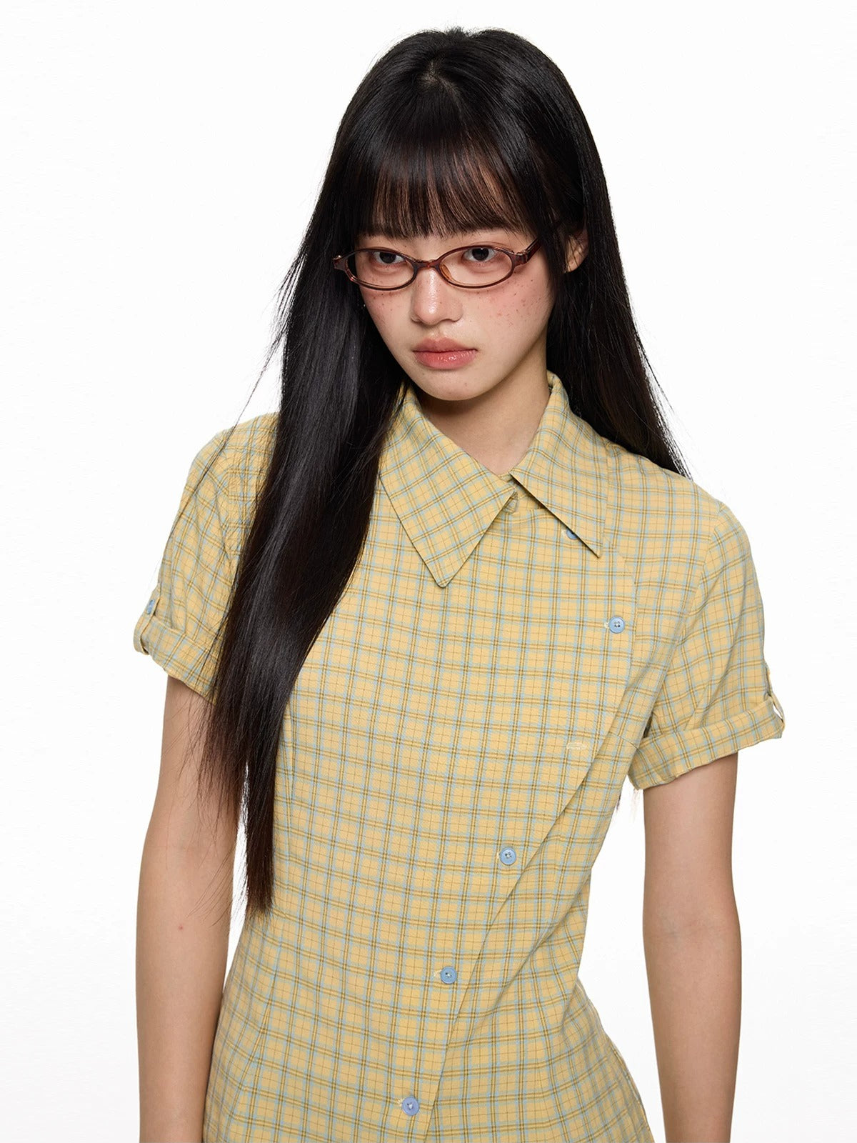 Plaid Slim Short Sleeve Shirt