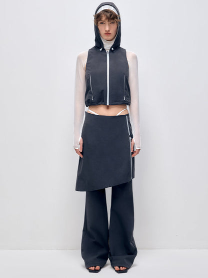 Sleeveless Hooded Zipper Double-layer Vest
