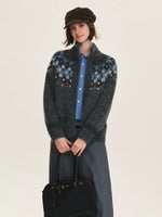 Vintage Fair Isle Zip Cardigan