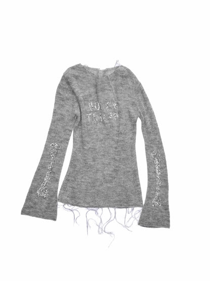 Mohair Sequin Sheer Top