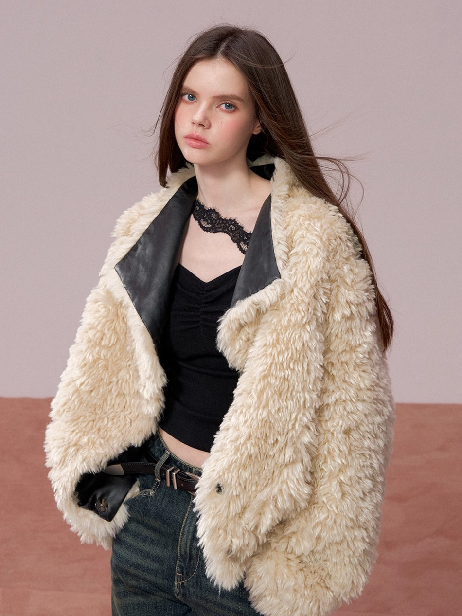 Reversible Faux Fur PU Jacket