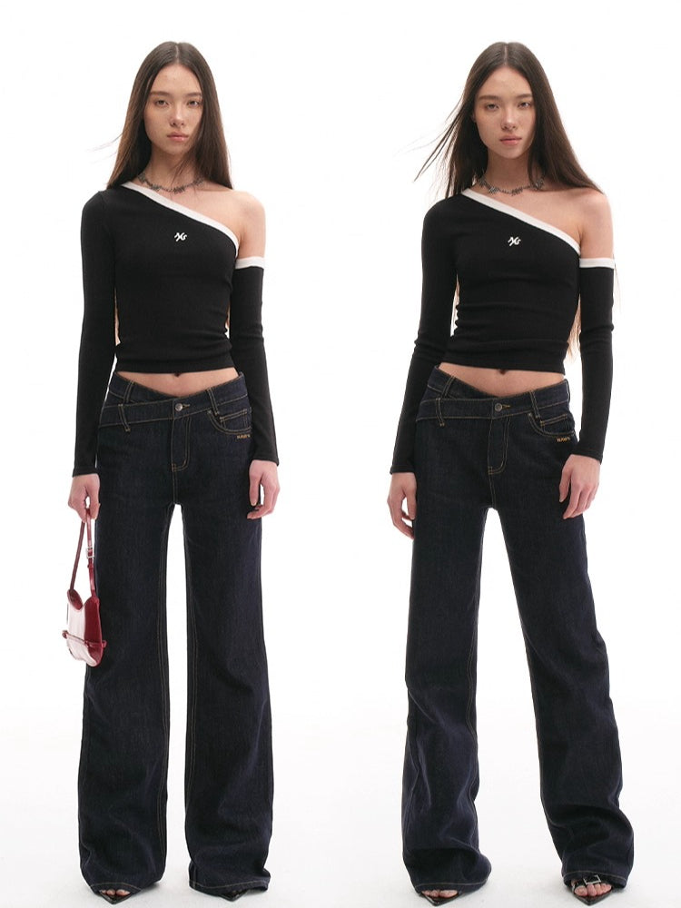 +5CM N2 Smiling Straight Denim Pants