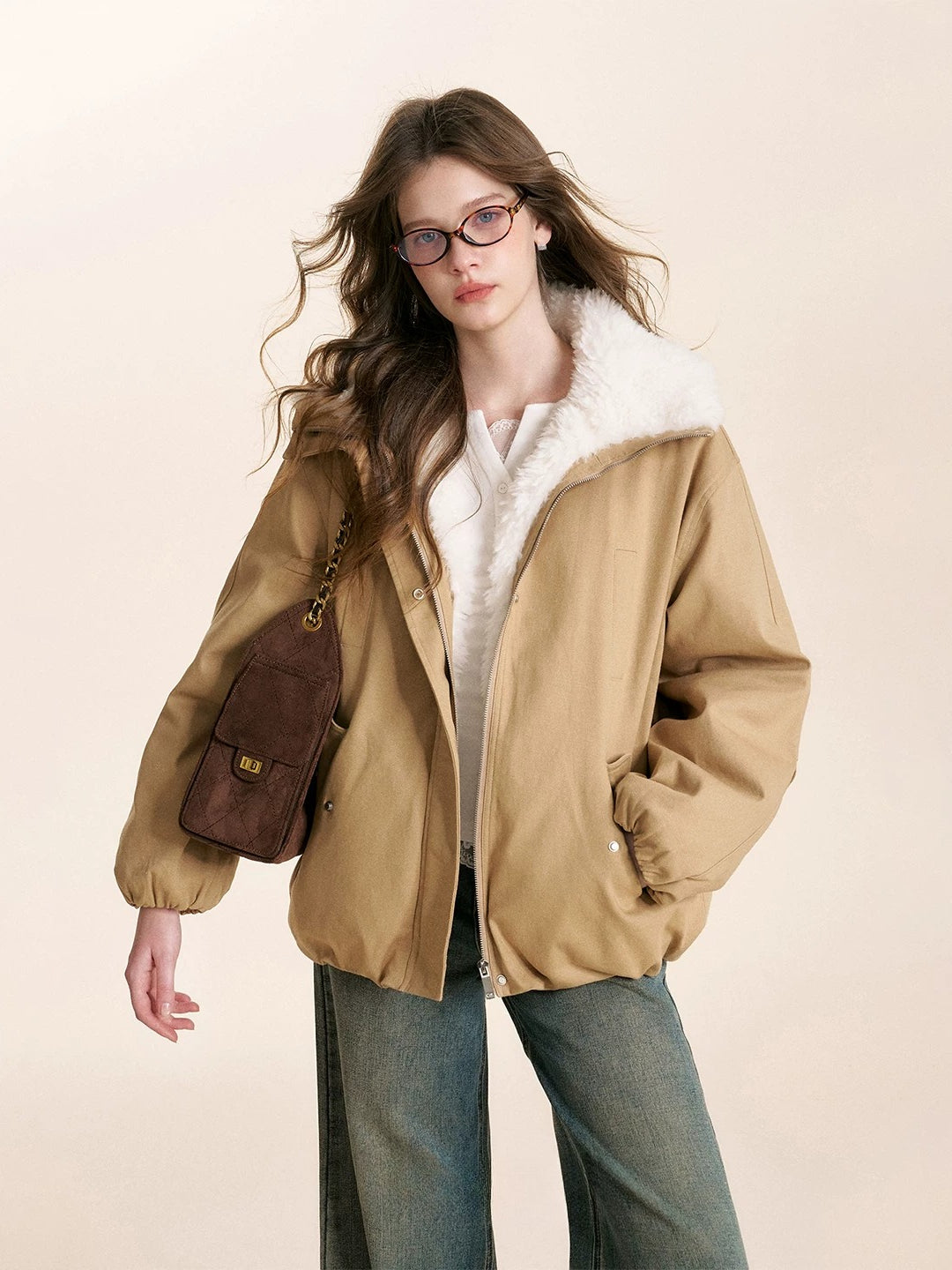 Shearling Collar Parka Jacket