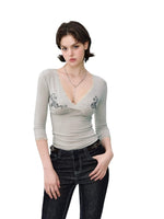 Beaded Lace Knit Top
