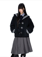 Navy Collar Toggle Jacket