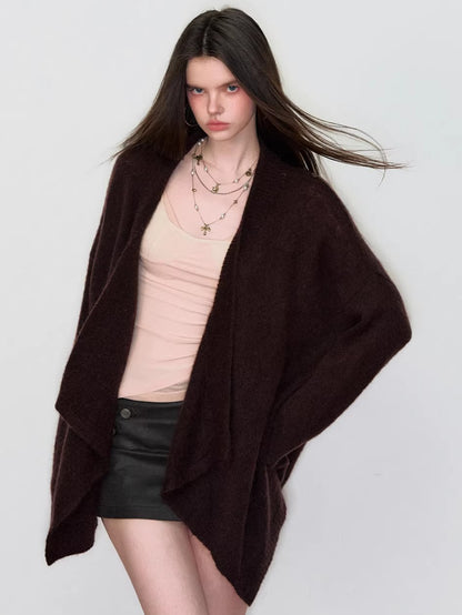 Draped Shawl Knit Sweater