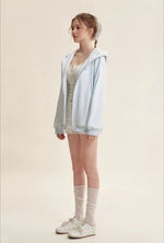 Pink & Blue Organic Fleece Hoodie