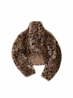 Leopard Faux Fur Crop Coat