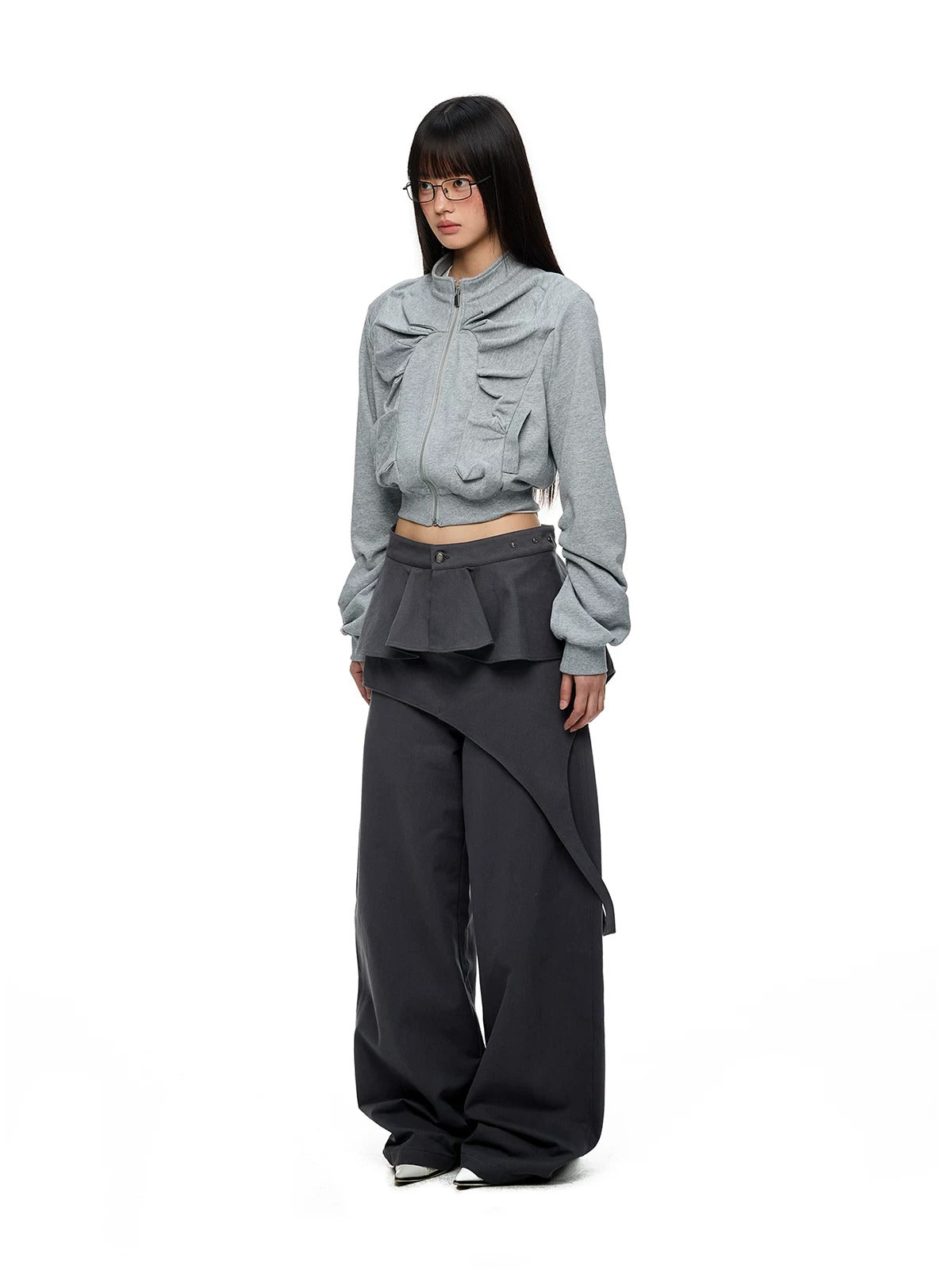 Detachable Layered Straight Leg Pants