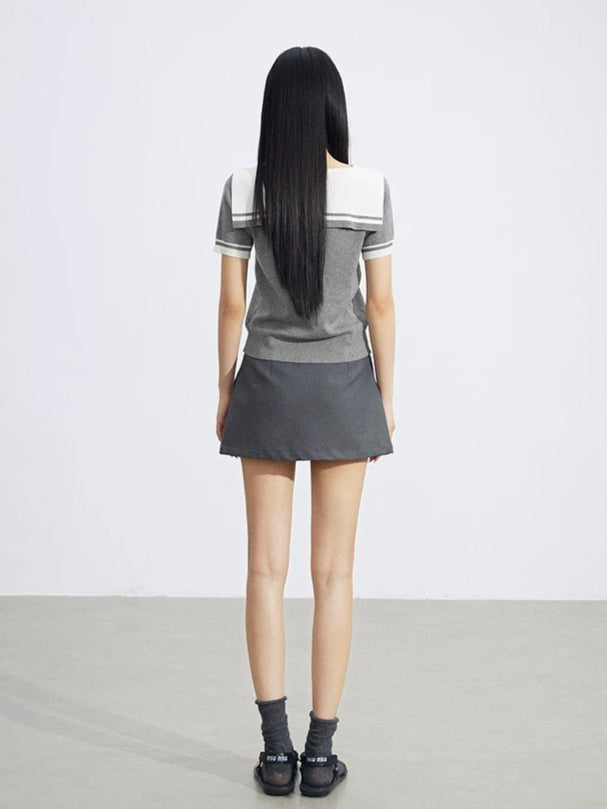 Layered Cape Knit Top