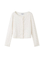 Floral Ruffle Edge Knit Cardigan