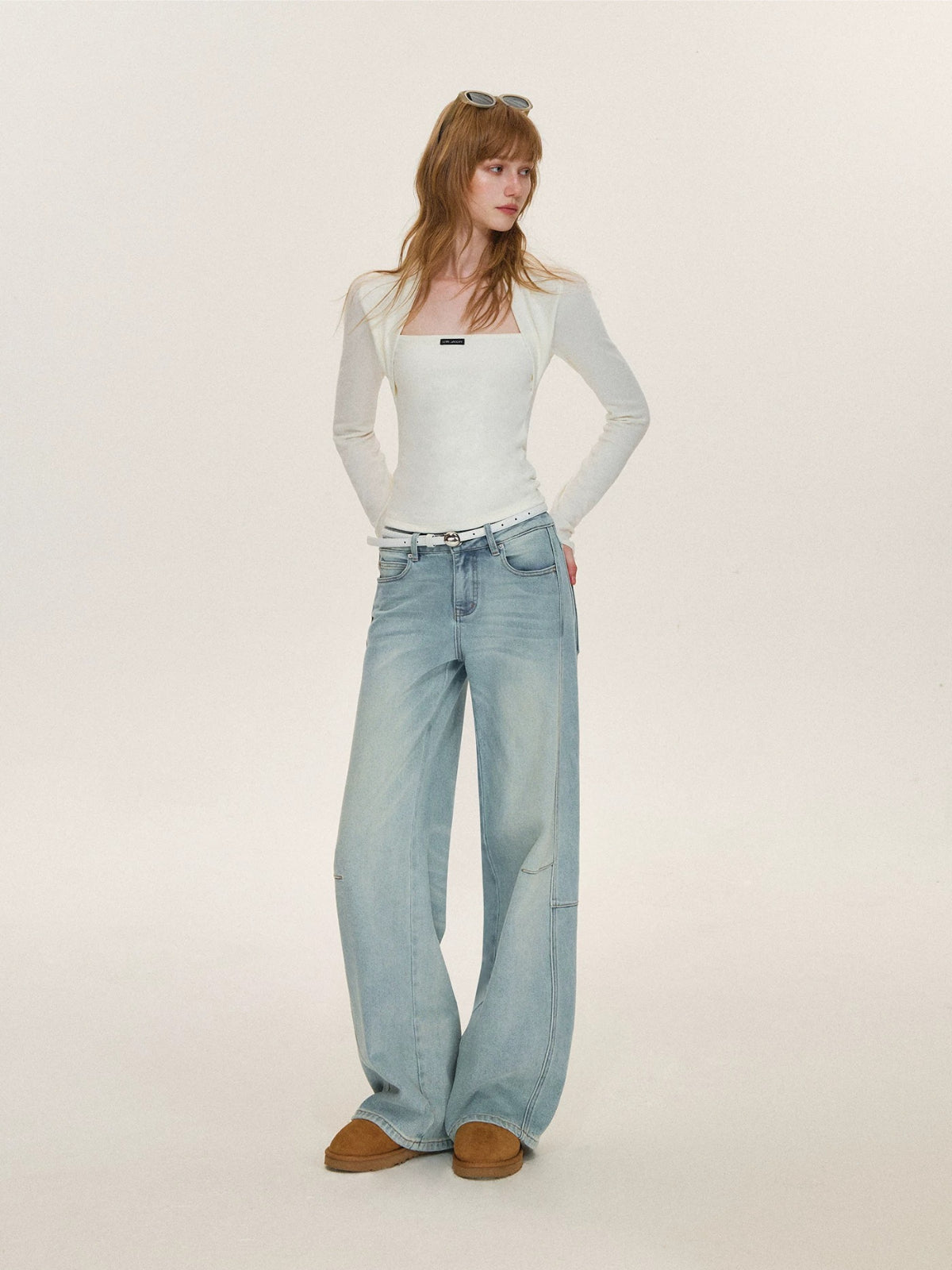 Washed Wide Leg Jeans