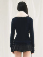 Detachable Snood Cable Knit Top