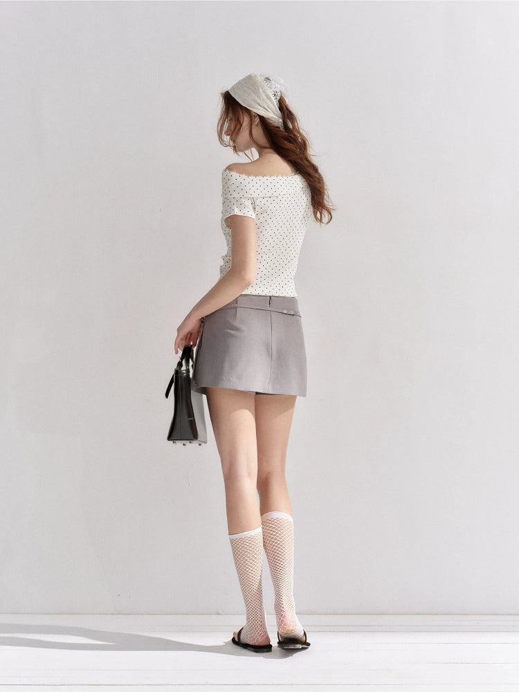 Asymmetric Lace Trim T-Shirt