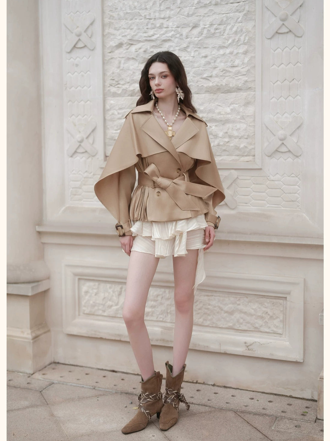 Vintage Wool Blend Trench Coat