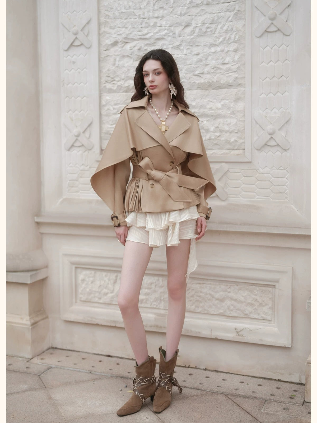 Vintage Wool Blend Trench Coat