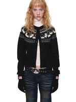 Fair Isle Cat Crewneck Cardigan