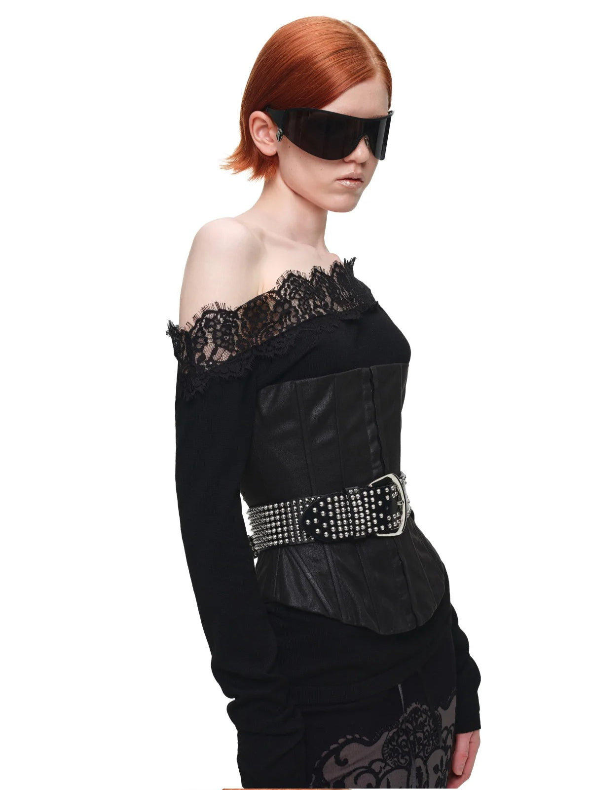 Lace Shoulder Knit Top