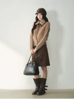 Oversized Collar Faux Fur Jacket