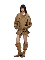 Vintage Oversized Lapel Trench Jacket