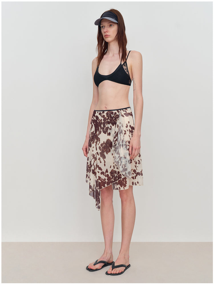 Irregular Flowy Mesh Skirt