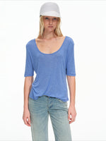 Lyocell Wool U Neck Top