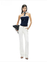"White" Washed Straight Jeans