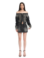 Washed Slim-Fit One-Shoulder Sweatshirt