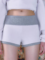 Contrast Ribbed Waist Shorts