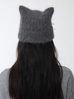 Knitted Cat-Ear Beanie with Hand-Stitched Label