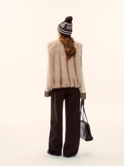 Reversible Eco Fur Wool Vest