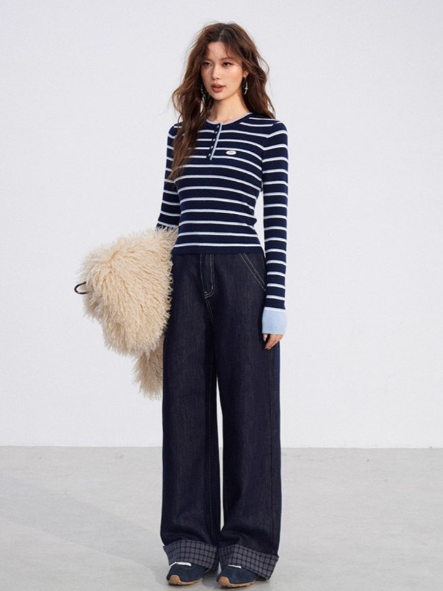 Striped Wool Knit Top