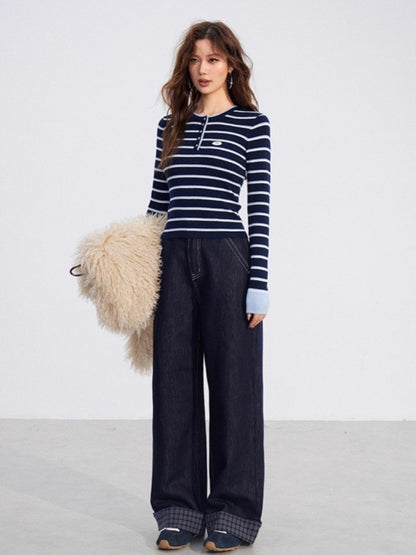 Striped Wool Knit Top