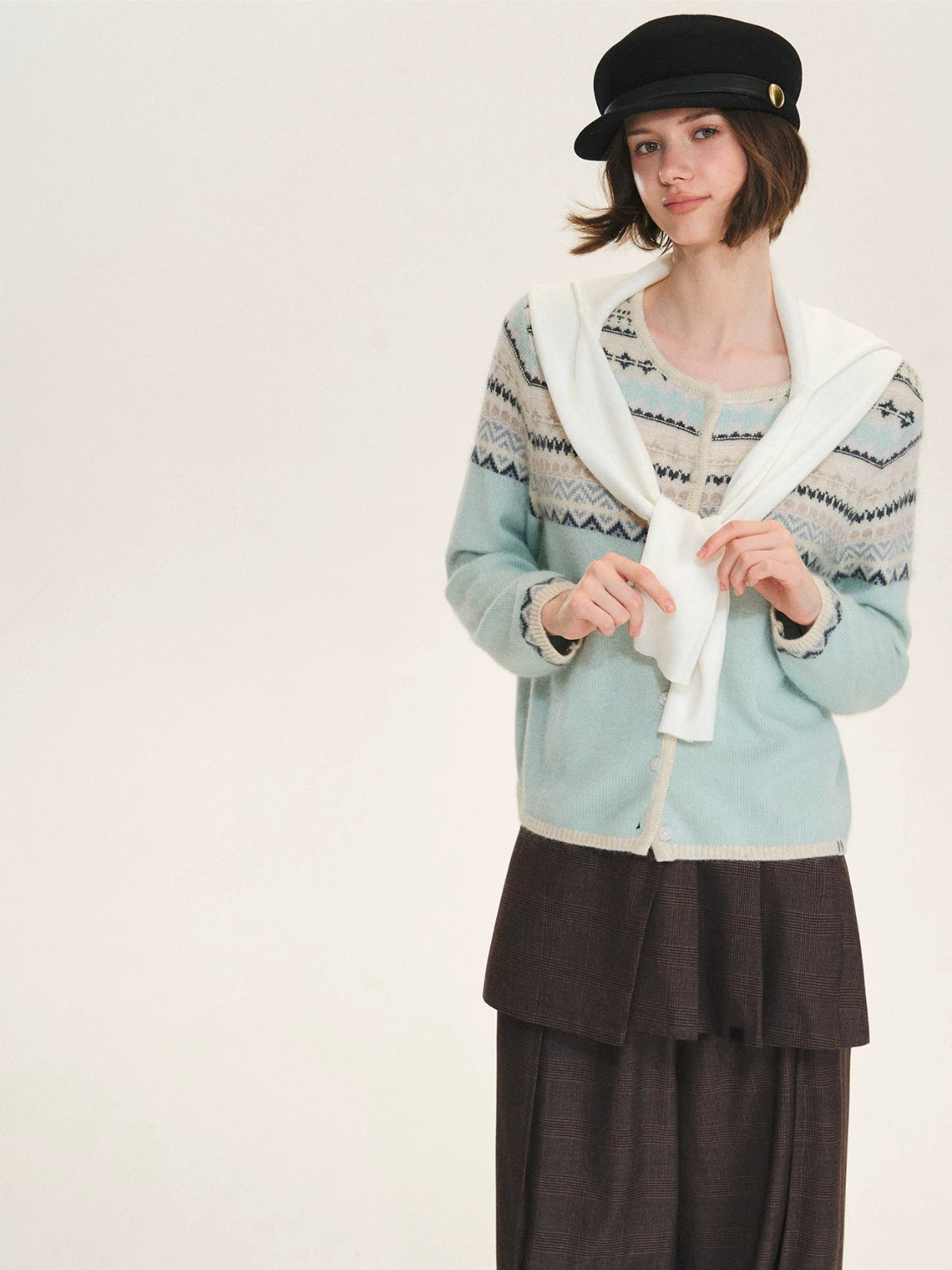 Pastel Fair Isle Knit Cardigan