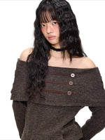 Off-Shoulder Knit Sweater
