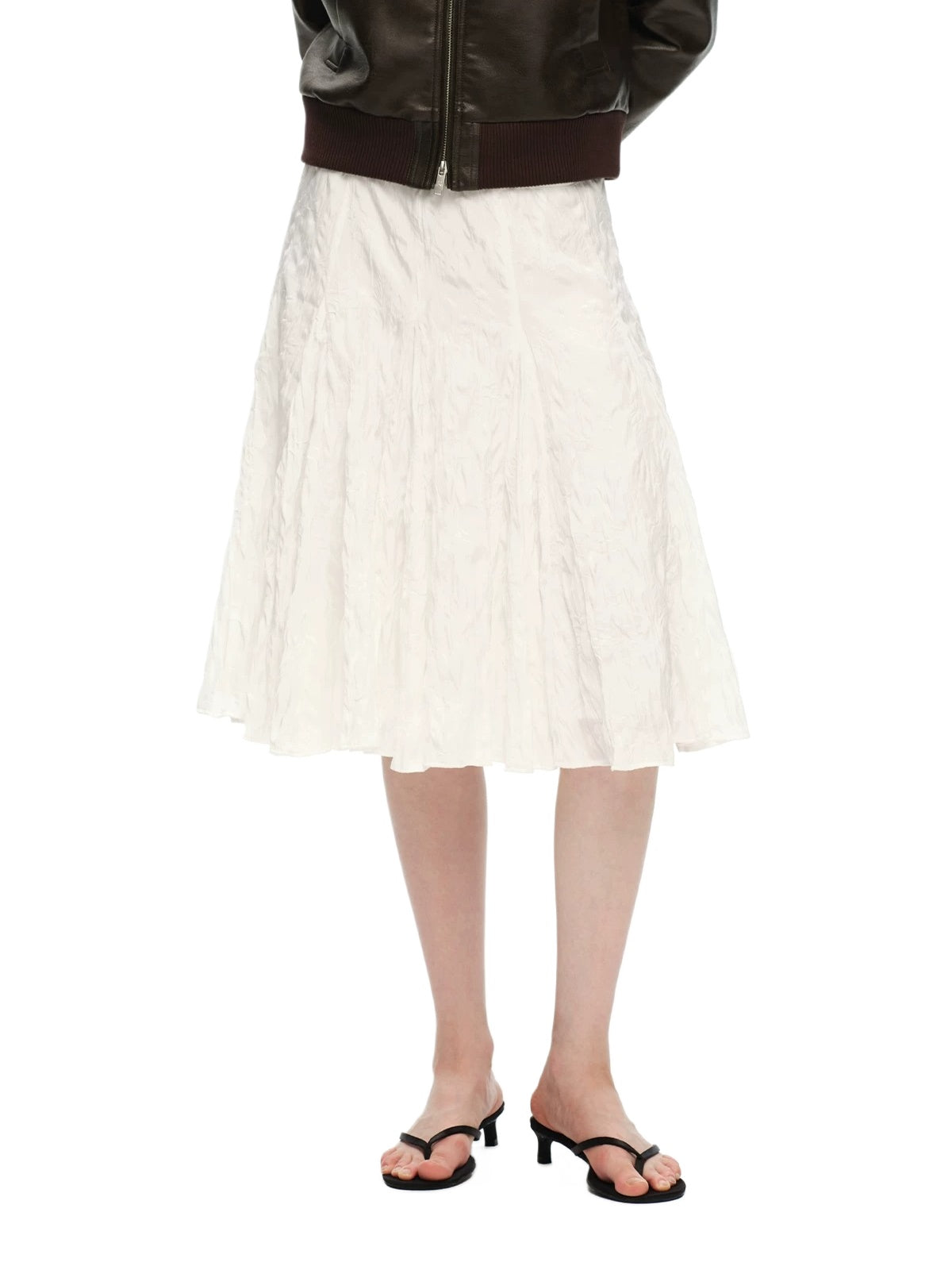 Crinkled A-Line Skirt