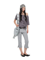 Off Shoulder Drawstring Loose T-Shirt