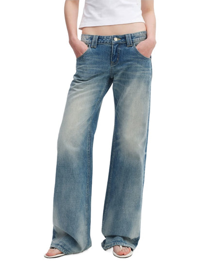 Cat Whisker Low-Waist Straight Jeans