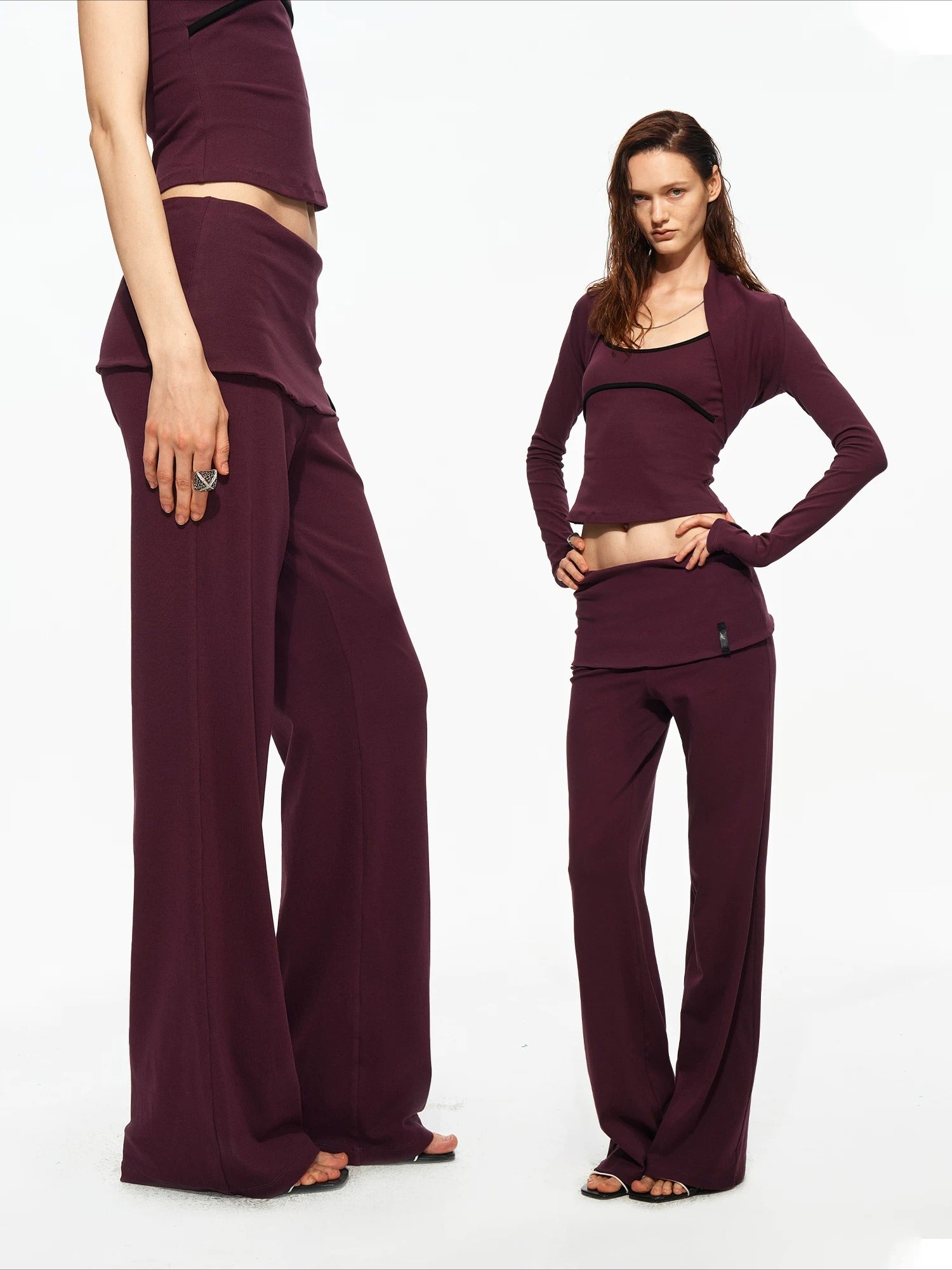 Layered Yoga Pants Set