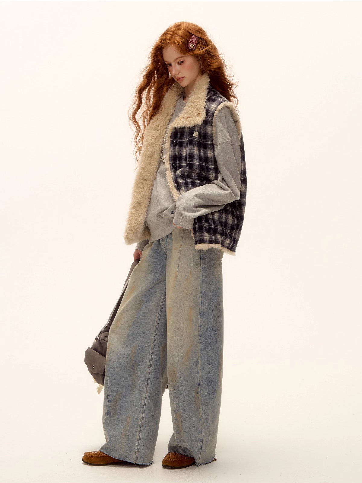 Reversible Check Fleece Vest