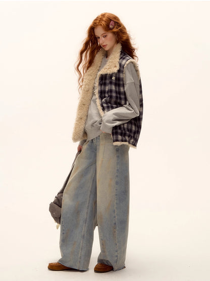 Reversible Check Fleece Vest