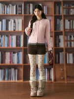 Soft Cable Knit Contrast Cardigan Sweater