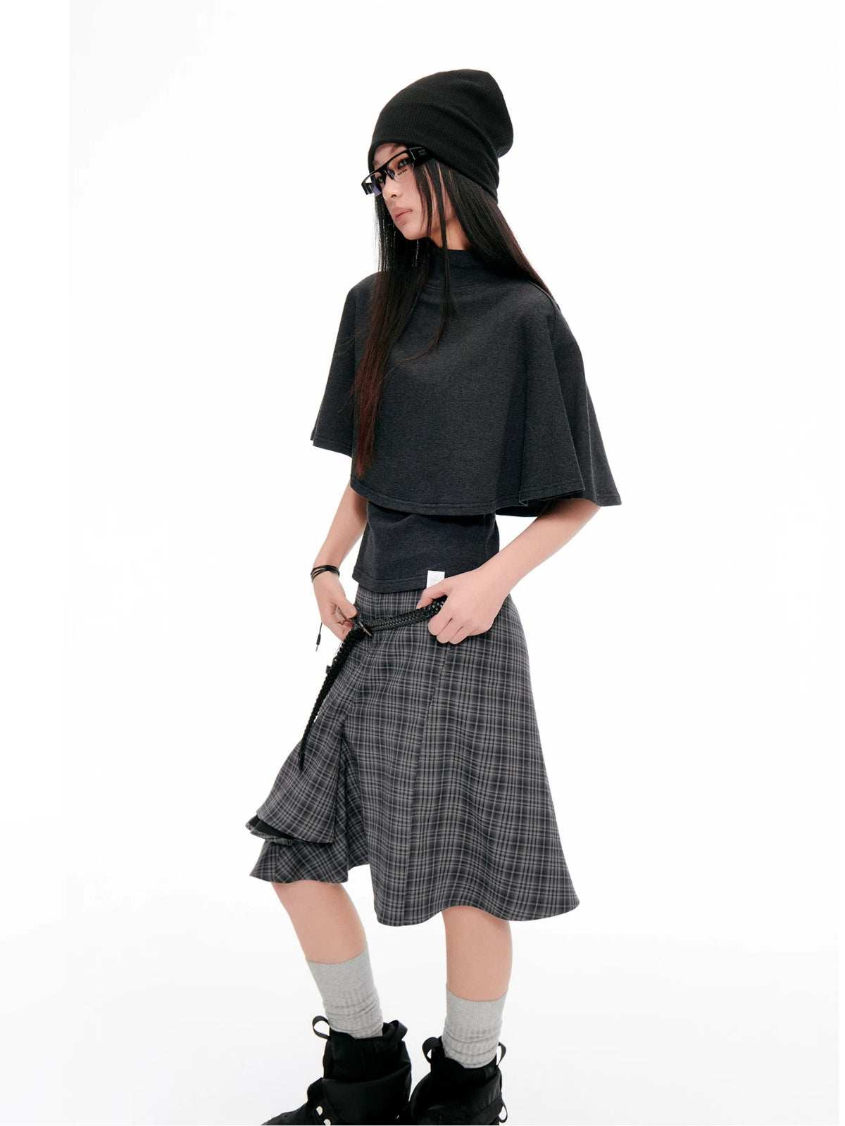 Korean Cape Layered T-Shirt