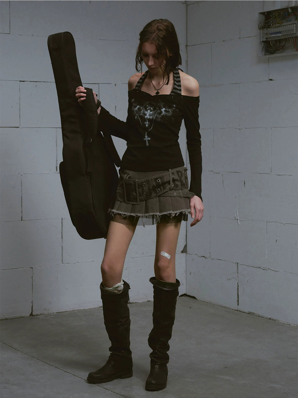 Punk Rivet Halter Neck Top