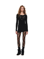 Lace Cowl Neck Knit Dress