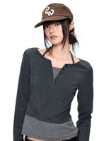 Polka Dot Tie Neck Top